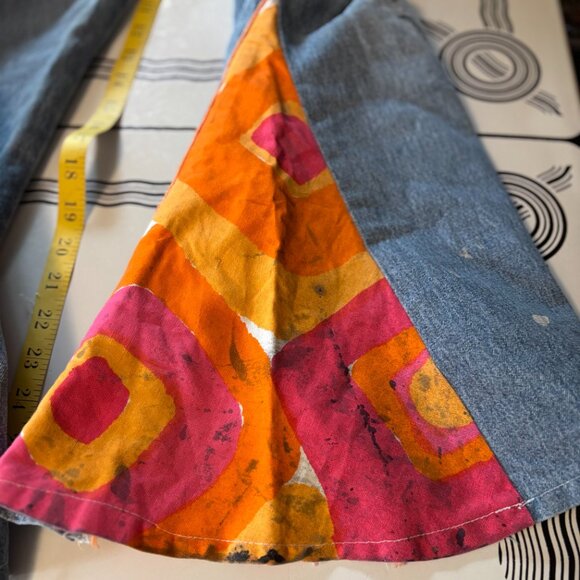 Donna Karan Paint Pants with Vintage 60s Bell Bottom - Upcycled DKNY - Picture 3 of 10